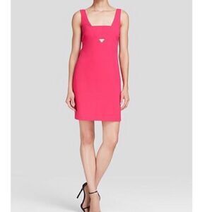 🚨4/$25 Trina Turk Gita Cut Out Shift Dress Vivid Pink Size 6